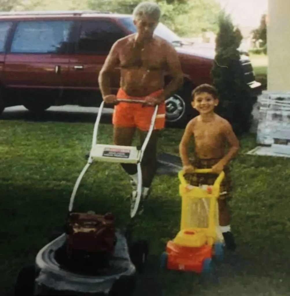son-father-doing-lawn son-father-doing-lawn