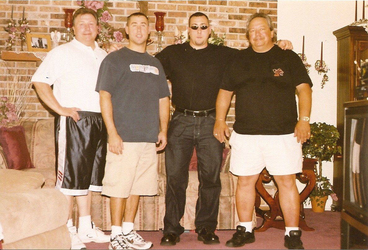 Steve with his brother, dad and uncle