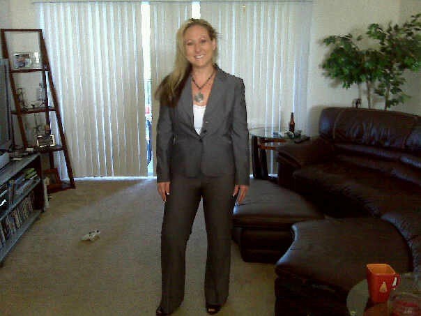 A lady with smile on her face